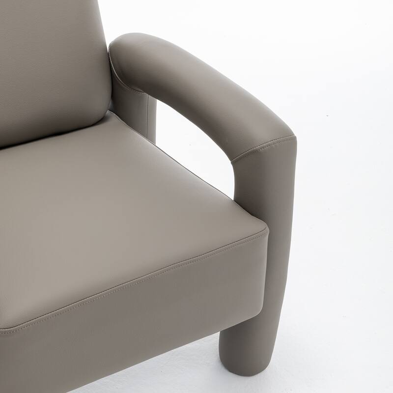 SEYNAR Modern PU Leather Accent Chair with Tubular Multifunctional Legs for Living Room