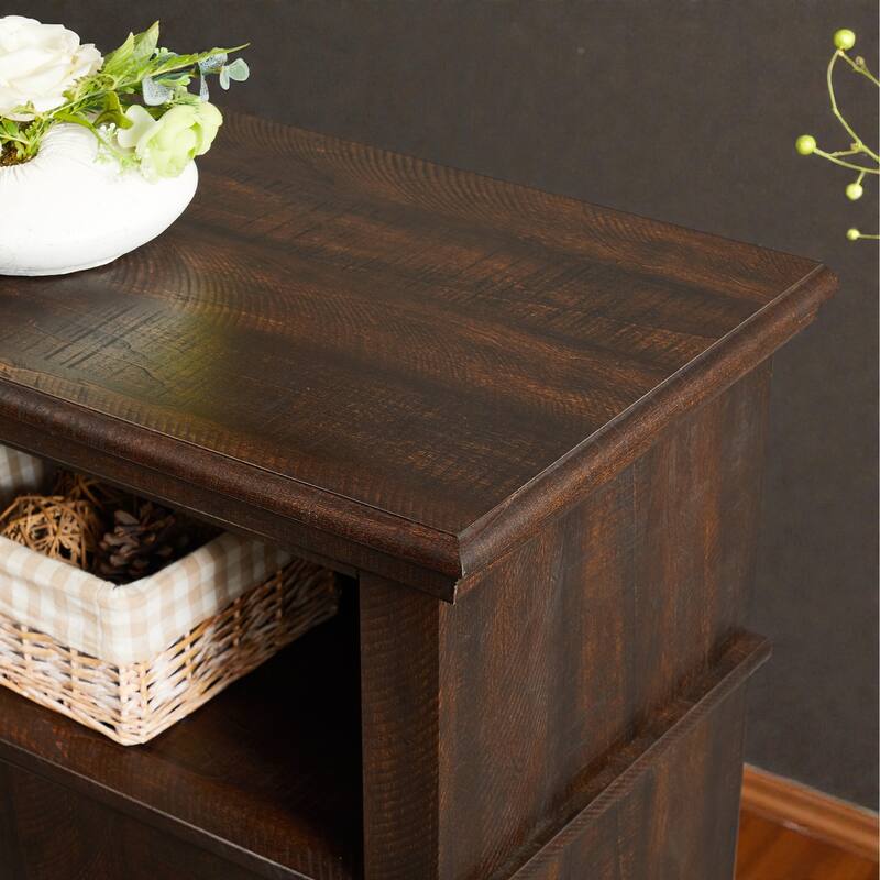 60" Retro Mid-Century Modern TV Stand for TVs Up to 65", Espresso Entertainment Center with Storage and Adjustable Shelves