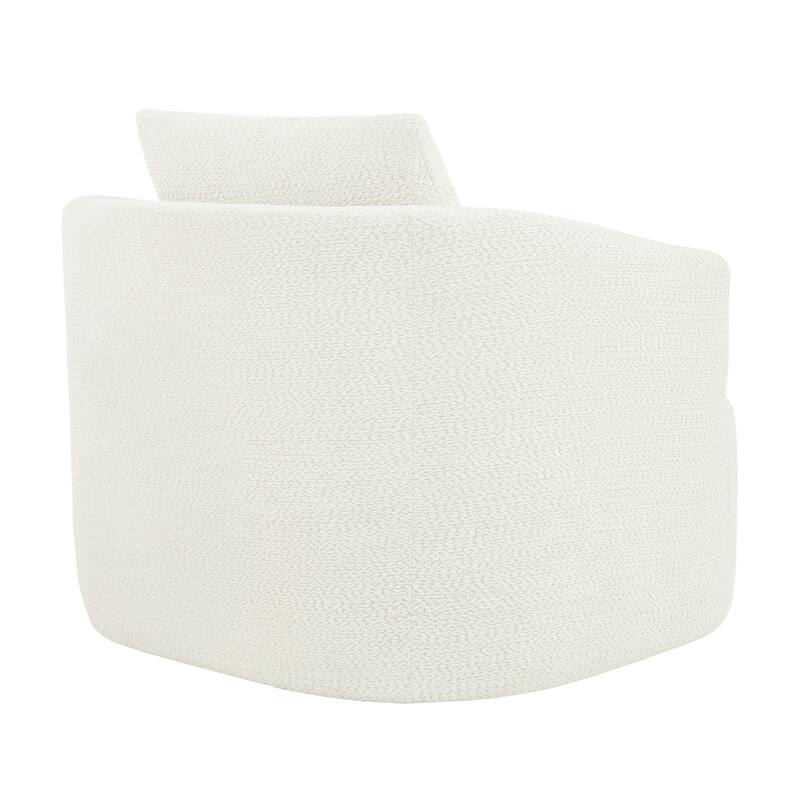 Chenille Swivel Accent Chair with Pillow