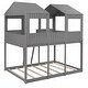 preview thumbnail 27 of 34, WoodBunk Bed with Roof, Window, Guardrail, Ladder