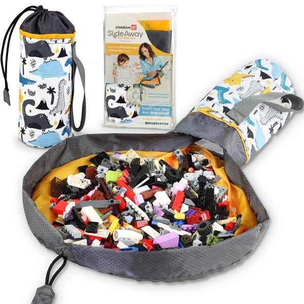 slide 2 of 6, Creative QT SlideAway, Table Top Play Mat, Room and Travel Organizer - Dinosaur Print