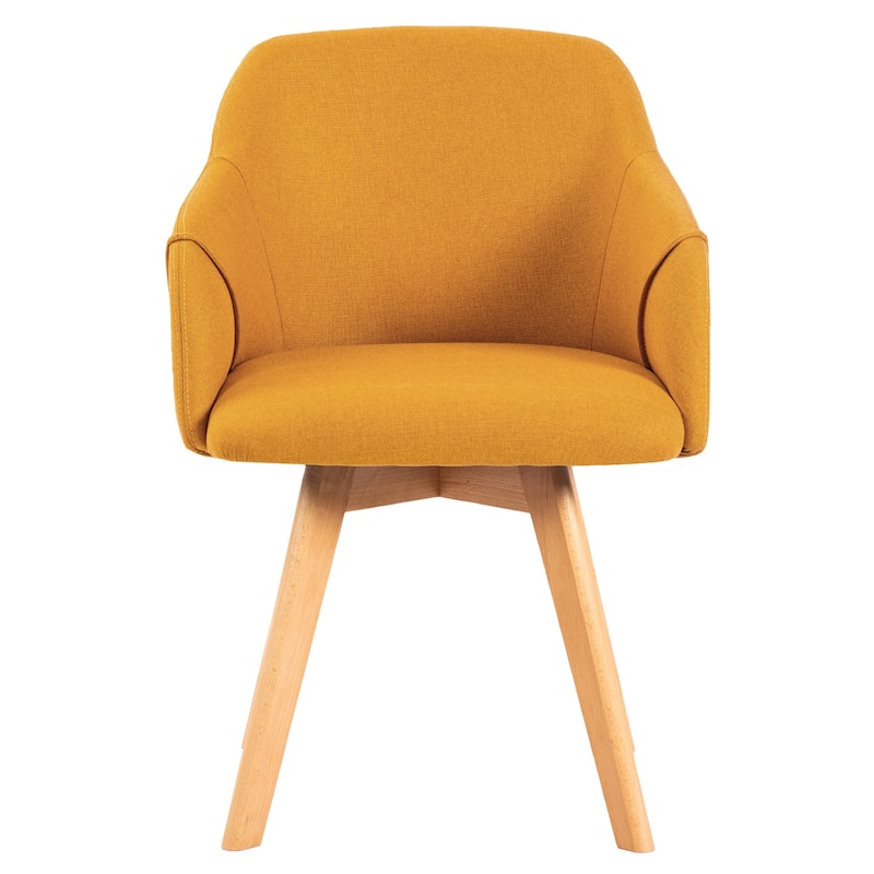 Upholstered Swivel Dining Chairs Set of 2 with Solid Wood Legs - 33.1" H x 21.5" W x 22.5" D
