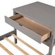 preview thumbnail 7 of 25, Full Size L-shaped Platform Beds with Drawers Linked with Built-in Rectangle Table and Twin Size Trundle.