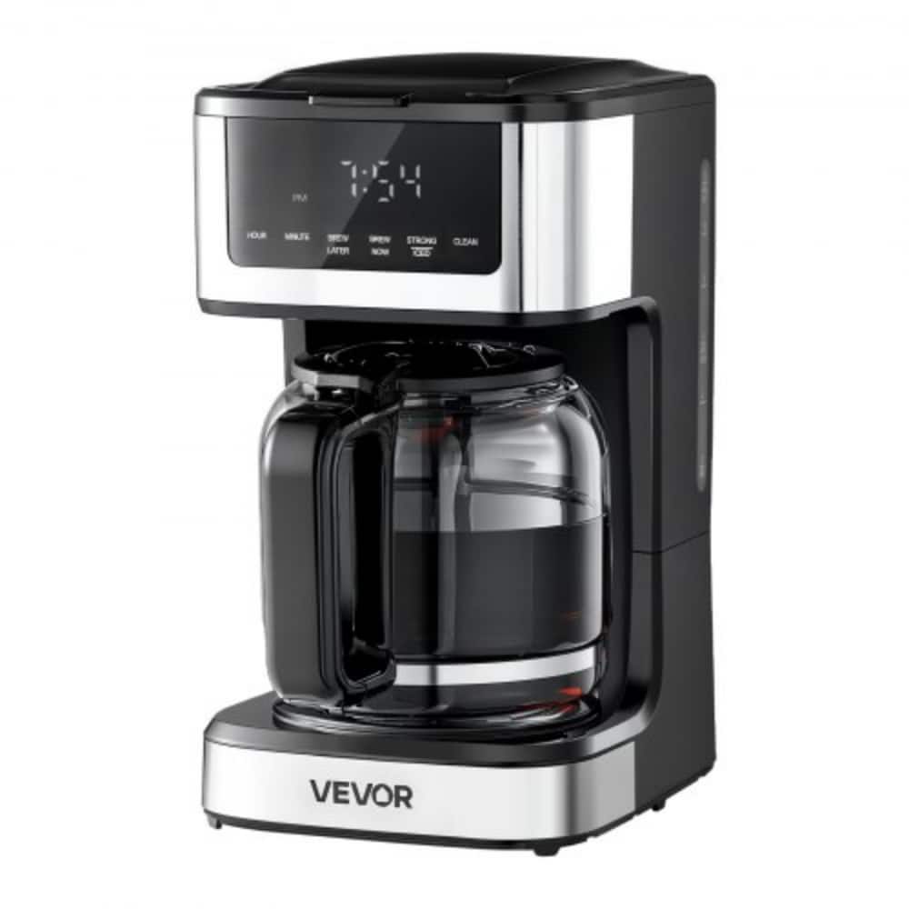 Black Stainless Steel 12-Cup Programmable Coffee Maker with LCD - 6.89 x 10.43 x 12.4 inch