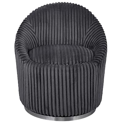 Uttermost 23599 Crue 28" Wide Stainless Steel Framed Chenille Chair