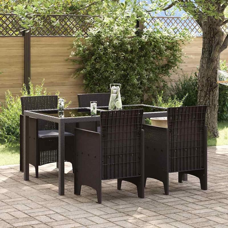 vidaXL Garden Chair 2/4 pcs Anthracite/Brown/White 53 x 49 x 85 cm PP - 53 x 49 x 85 cm - Brown Anthracite /4
