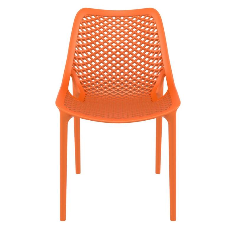 32.25" Orange Stackable Outdoor Patio Dining Chair