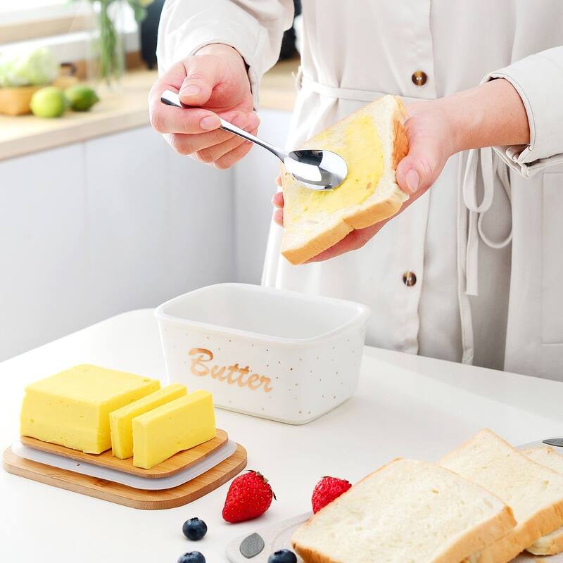 LOVECASA Porcelain 24Oz. Butter Dish with Lid
