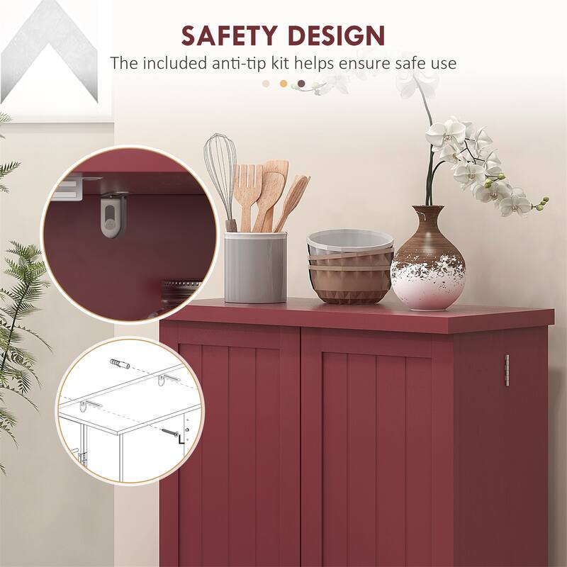 Freestanding Kitchen Cabinet with 12 Door Shelves