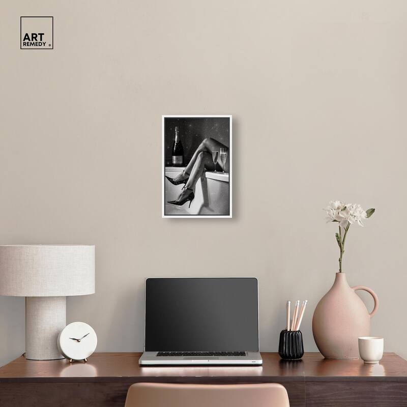 Champagne Bath Glamour Canvas by Art Remedy