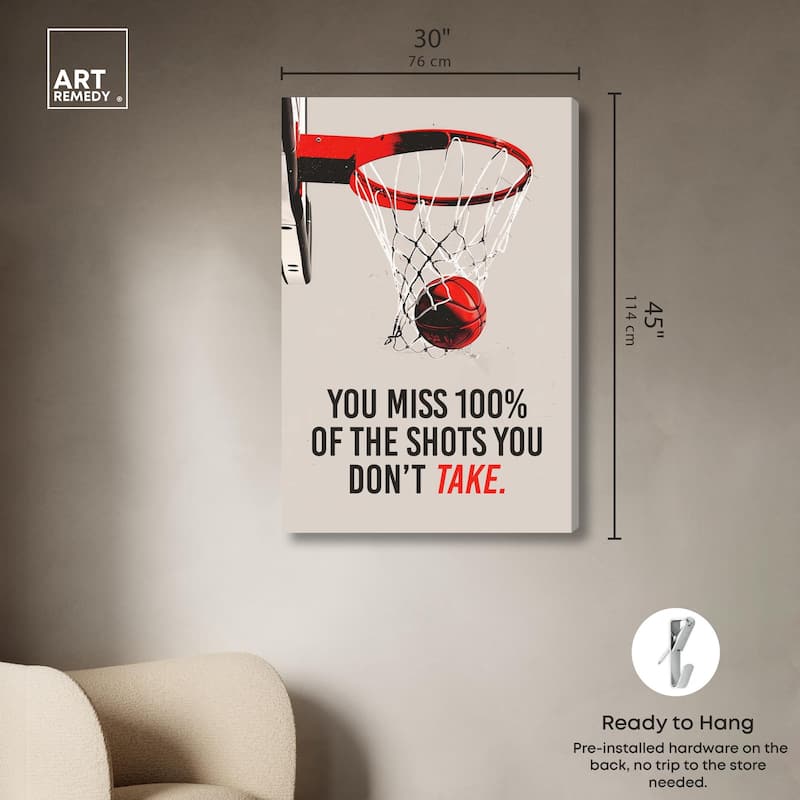 The Shots You Take Hoop Canvas by Art Remedy, Gallery Wrapped