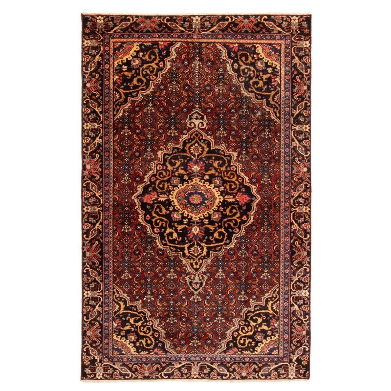 ECARPETGALLERY Hand-knotted Anatolian Vintage Dark Red Wool Rug - 4'0 x 6'8
