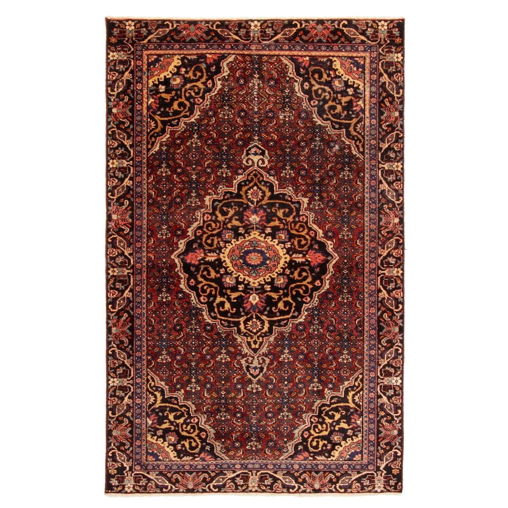 ECARPETGALLERY Hand-knotted Anatolian Vintage Dark Red Wool Rug - 4'0 x 6'8
