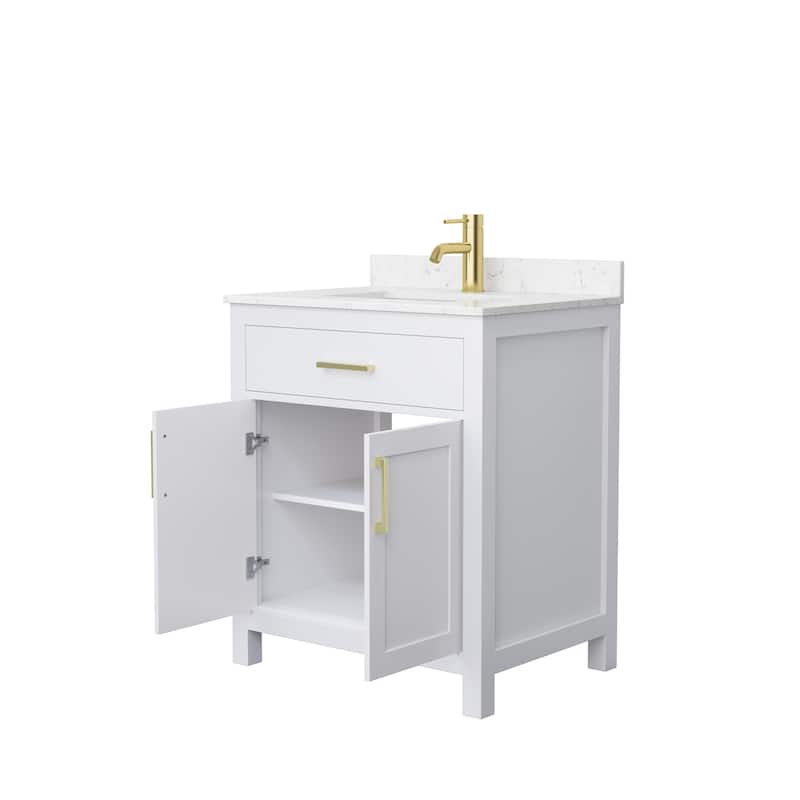 Beckett 30 Inch Single Vanity, Cultured Marble Top