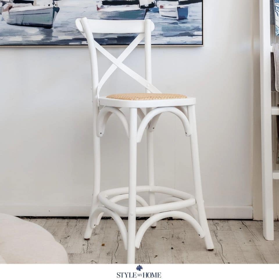 Bister Wood French White Stool stool (set of 2 )