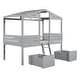 preview thumbnail 27 of 31, Contemporary Twin Size Low Loft Wood House Bed with Two Drawers, Sturdy Construction & Unique Design, Maximized Space