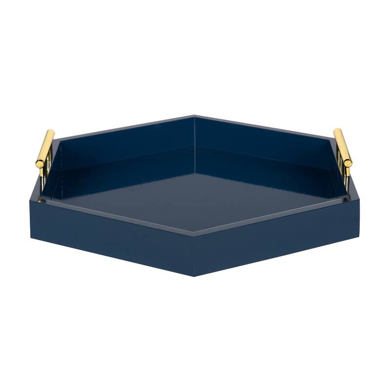 Kate and Laurel Lipton Hexagon Decorative Tray - 18x18