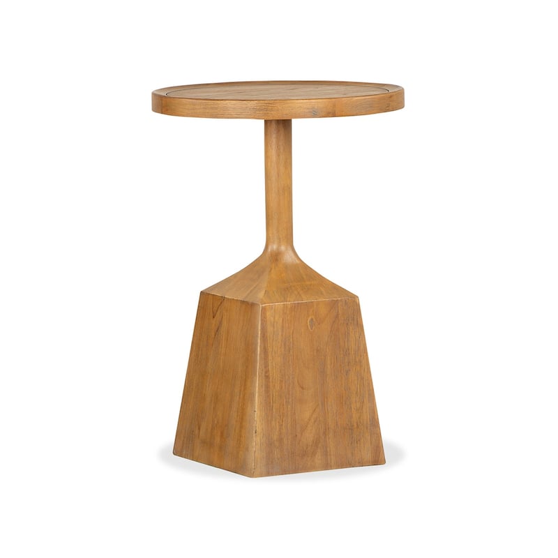 Magnussen Home Lindon Belgian Wheat Round Pedestal Accent End Table - 18''W x 18''D x 26''H - 18''W x 18''D x 26''H