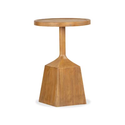 Magnussen Home Lindon Belgian Wheat Round Pedestal Accent End Table - 18''W x 18''D x 26''H