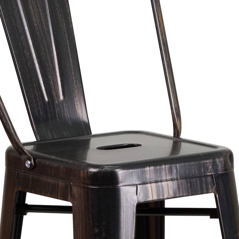 4 Pack 30" High Metal Indoor-Outdoor Barstool with Back - Kitchen Furniture