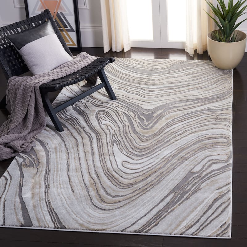SAFAVIEH Craft Roanna Modern Abstract Rug - 5'3" x 7'6" - Gold/Grey