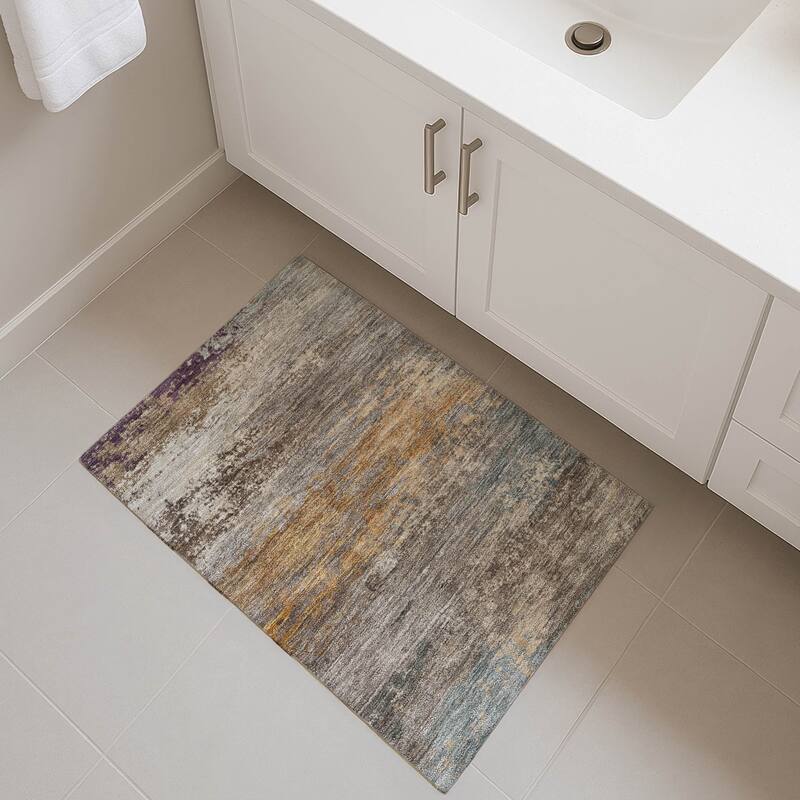 Premium Washable Super Soft Modern Casual Mayfield Rug - Brown - 1'8" x 2'6"