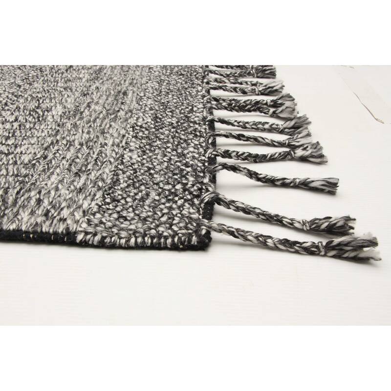 ECARPETGALLERY Braid weave Sienna Dark Grey Wool Rug - 5'1 x 7'6