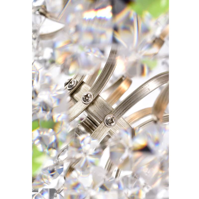 Dalia Indoor 3-light Brushed Champagne Silver Crystal Chandelier