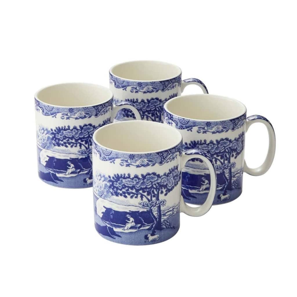 Spode Set of 4 Blue Italian Mugs