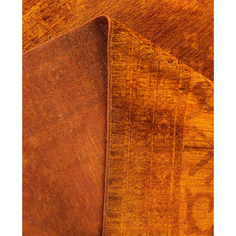 Overdyed One-of-a-Kind Hand-Knotted Area Rug - Orange - 9' 10" x 13' 7"