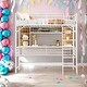 preview thumbnail 1 of 7, Modern Full Size Loft Bed With Desk And Storage Shelves And Ladder And Safety Guaranteed White