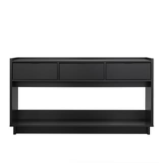 Prepac Simply Modern 60.25" W Entryway Table, Narrow Console Table with 3 Drawers, Media Console Table with Storage