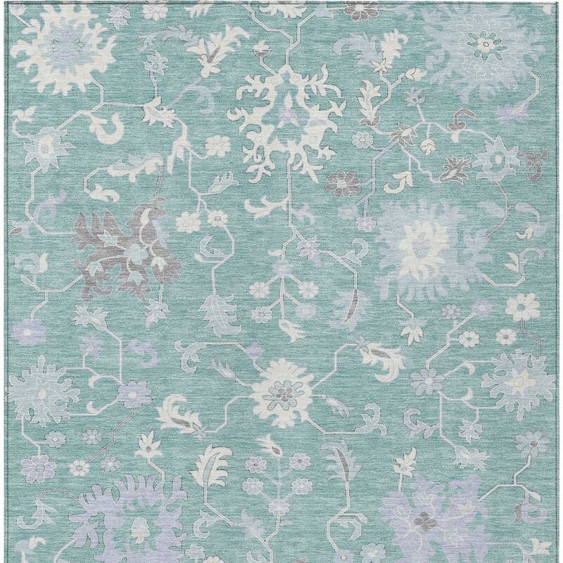 HomeRoots Floral Transitional Rectangle Outdoor Rug