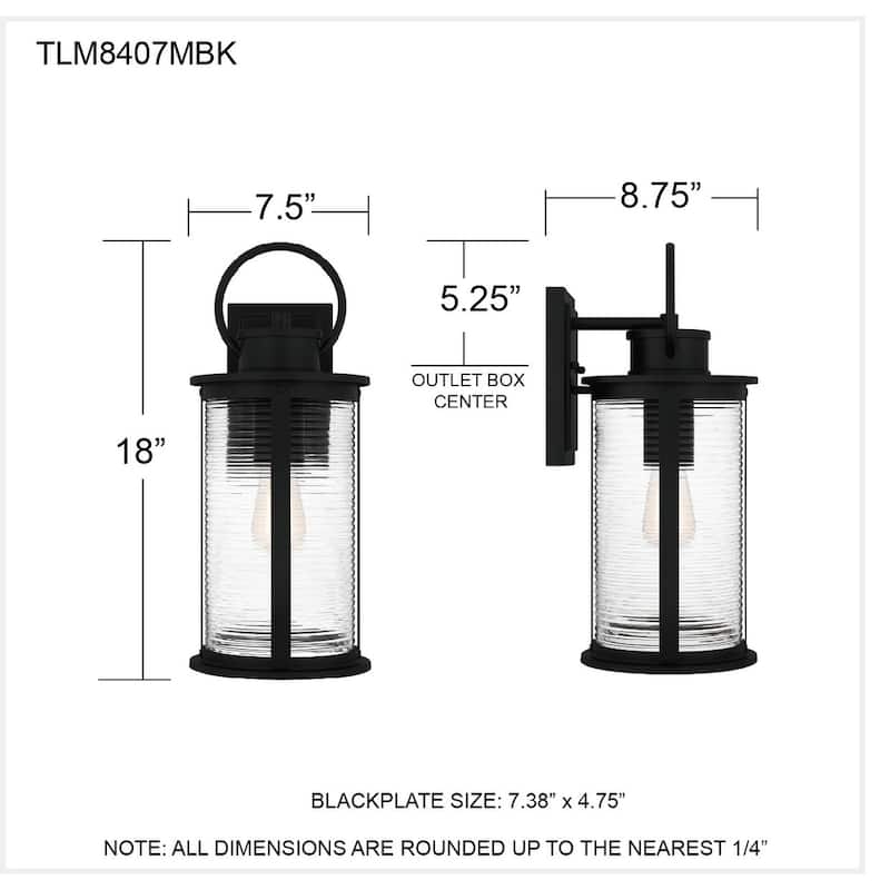 Tilmore 1-Light Matte Black Outdoor Wall Lantern