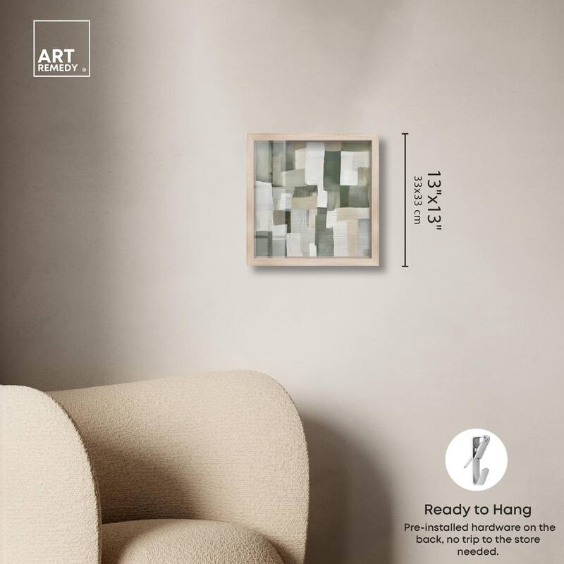 Pale Jade Green I Shadowbox by Art Remedy