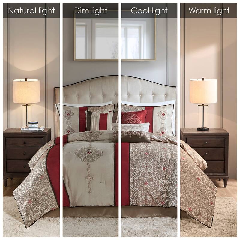GDF Studio - 7-Piece Jacquard Comforter Set with Decorative Pillows