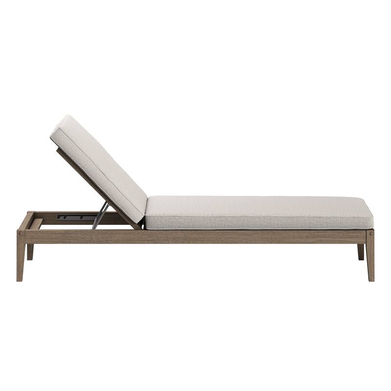 Northlake 3-Piece Outdoor Teak Wood Furniture Set with Chaise Lounges and Side Table