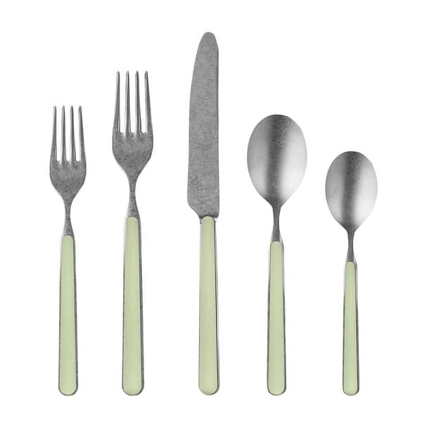 slide 2 of 2, Mepra Fantasia Pewter Flatware Set - 5 Pieces Sage