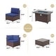 preview thumbnail 11 of 44, Outdoor 8 Pieces Sectional Wicker Sofa Set with Fire Pit