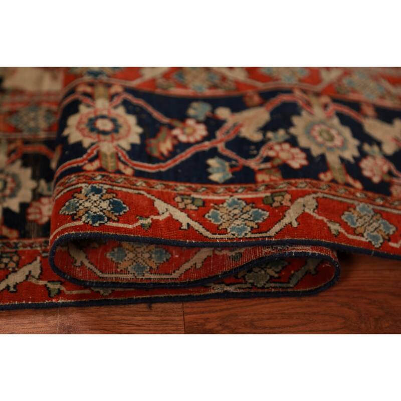 Pre-1900 Antique Vegetable Dye Sarouk Farahan Persian Handmade Carpet - 4'2"x 6'10"