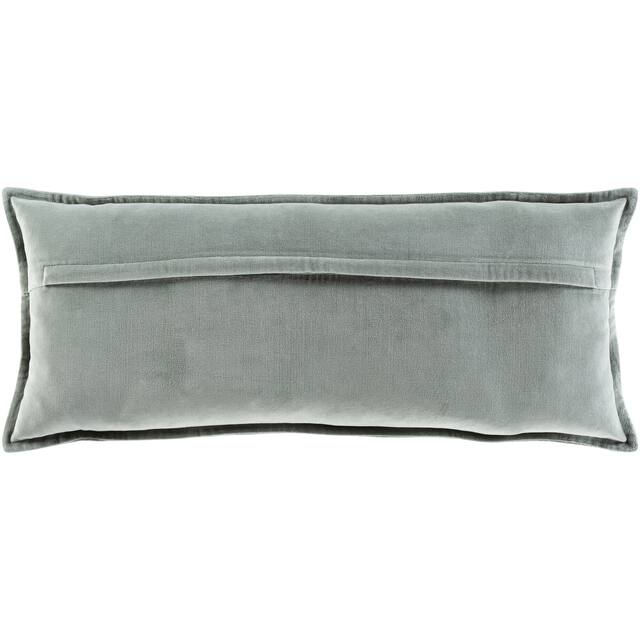 Vianne Solid Cotton Velvet 30-inch Lumbar Throw Pillow
