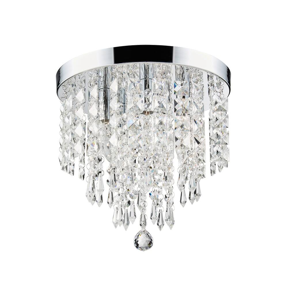 CO-Z 11" 5-light Flush Mount Crystal Chandelier Ceiling Light