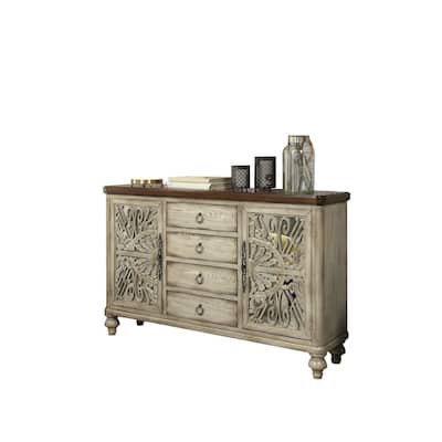 Vermont Console Table 2 Doors and 4 Drawers, Antique White