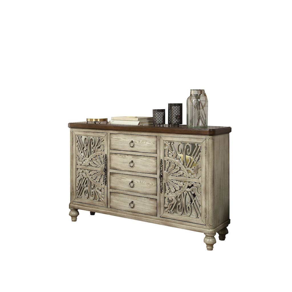 Vermont Console Table 2 Doors and 4 Drawers, Antique White