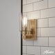 preview thumbnail 1 of 1, Hunter Hartland 1 Light Wall Sconce - Hallway, Bathroom, Bedside - Round, Clear Seeded Glass - Modern, Transitional - Damp-Rated Alturas Gold