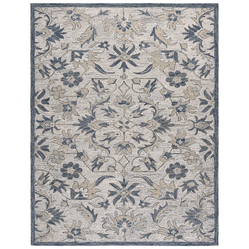 SAFAVIEH Handmade Metro Smeralda Wool Rug - 9' x 12' - Ivory/Grey