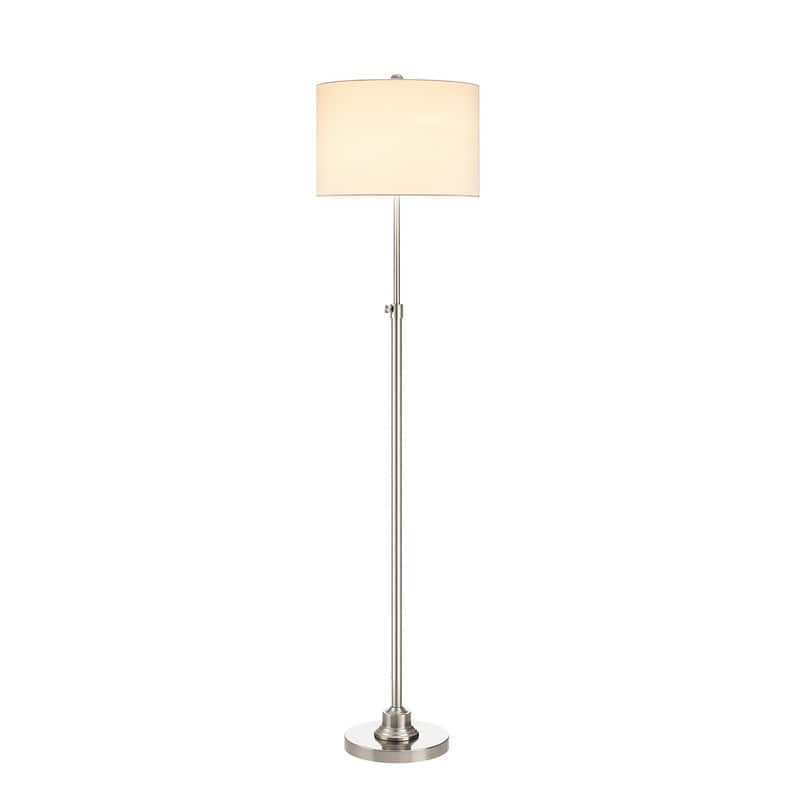 KAWOTI 63.5" Modern Adjustable Floor Lamp with White Linen Shade