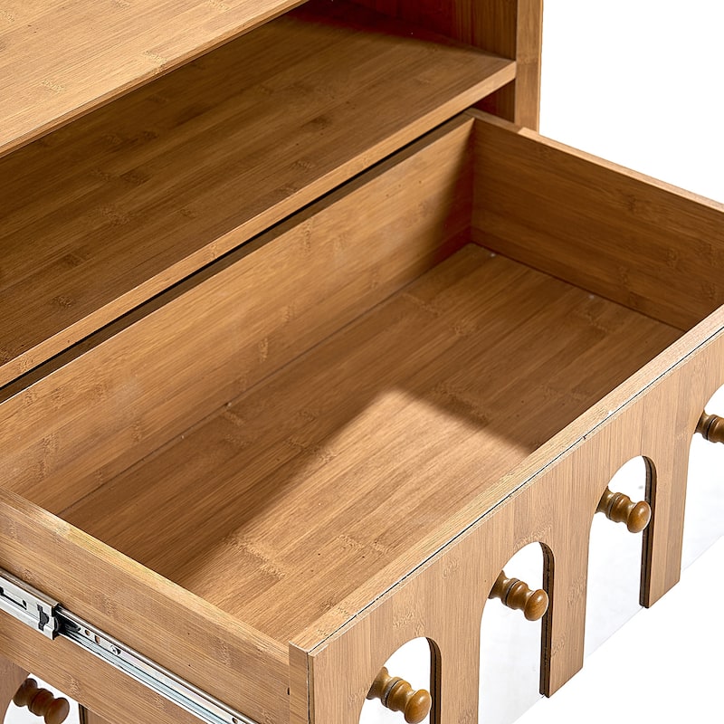 26" Tall Modern Nightstand with Charging Station, 23.75" Wide Wood Bedside Table /2 Storage Drawers