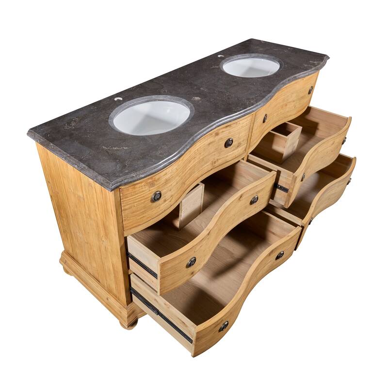 Reclaimed Pine Double Serpentine Vanity