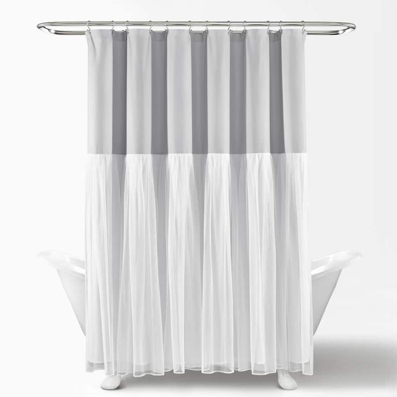 Lush Decor Tulle Skirt Colorblock Shower Curtain